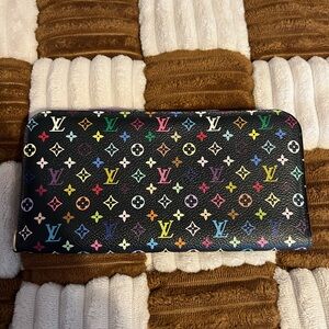Louis Vuitton Insolite Black Multicolor Monogram Wallet EUC!